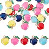 30Pcs 5 Colors Rack Plating Alloy Enamel Pendants ENAM-SZ0005-84-1