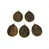 Natural Tiger Eye Pendants G-E526-01H-3