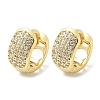Brass Micro Pave Clear Cubic Zirconia Hoop Earrings EJEW-D311-103G-2