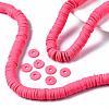 Flat Round Handmade Polymer Clay Beads CLAY-R067-10mm-25-2