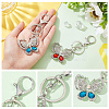 2Pcs 2 Colors Alloy Rhinestone Keychain KEYC-WR0001-06-3