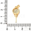 Brass Micro Pave Clear Cubic Zirconia Pendants KK-C249-01G-3