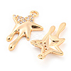 Brass Micro Pave Cubic Zirconia Pendants KK-E090-33G-2