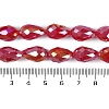 Opaque Solid Color Electroplate Glass Beads Strands EGLA-N013-P8mm-B07-4