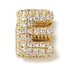 Brass Micro Pave Cubic Zirconia Beads KK-P290-61G-E-1