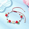 Glass Seed Bead and Resin Braided Bead Bracelets for Women BJEW-MZ00237-03-2