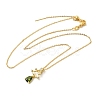 Christmas Tree Brass Micro Pave Cubic Zirconia Pendants Necklaces NJEW-L468-01G-B01-4