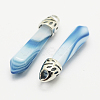 Dyed Bullet Natural Agate Pointed Pendants X-G-E332-C01-2