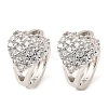 Brass Micro Pave Cubic Zirconia Hoop Earrings EJEW-D078-17P-1