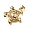 Brass Micro Pave Clear Cubic Zirconia Pendants CU-CBA637A-05G-A-2