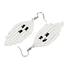 Halloween Theme Ghost Handmade Glass Seed Beaded Dangle Earrings EJEW-MZ00479-5