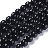 Natural Black Stone Beads Strands G-I288-A02-8mm-1