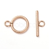 Ion Plating(IP) 304 Stainless Steel Textured Toggle Clasps STAS-A048-01RG-1