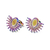 Ion Plating(IP) 304 Stainless Steel Stud Earring Finding EJEW-I285-01MC-1