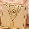 304 Stainless Steel Crystak Rhinestone Eye Pendant 3 Layer Necklaces for Women FS-WG3B4D3-07-1