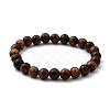 Unisex Natural Wood Beaded Stretch Bracelets X-BJEW-JB05463-03-1
