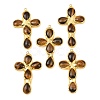 Natural Tiger Eye Big Pendants KK-H516-25G-1