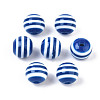 Round Striped Resin Beads RESI-R158-8mm-12-2