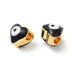 Golden Tone Brass Enamel Beads KK-E048-04G-02-3