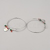 8Pcs 8 Style Christmas Theme Adjustable Alloy Bangles Set BJEW-F467-02-2