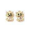 Brass Micro Pave Cubic Zirconia Charms KK-D504-18G-1