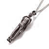 Brass Human Hug Pendant Necklace with 201 Stainless Steel Curb Chains for Women NJEW-I114-01B-3