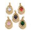 Brass Micro Pave Cubic Zirconia Pendants KK-P263-24KCG-1