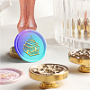 Brass Wax Seal Stamp with Handle AJEW-WH0184-1025-6