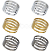 6Pcs 3 Styles Brass Rings FIND-SC0010-81-1