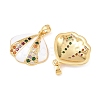 Brass Micro Pave Cubic Pendants KK-Z140-15G-2