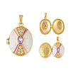 1Pc Brass Micro Pave Cubic Zirconia Locket Pendants KK-TADJ0001-07-1