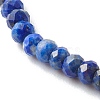 Faceted Rondelle Natural Lapis Lazuli Bead Stretch Bracelets BJEW-JB06383-08-4