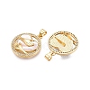 Brass Micro Pave Clear Cubic Zirconia Pendants KK-N254-186G-2