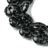 Natural Black Stone Beads Strands G-H023-B16-01-4