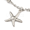 Tarnish Resistant Summer Beach 304 Stainless Steel Cable Chains Shell & Starfish Charm Bracelets BJEW-P334-07P-2
