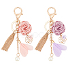2Pcs 2 Colors Alloy Keychain KEYC-WR0001-15-1