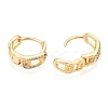 Brass Micro Pave Clear Cubic Zirconia Hoop Earrings EJEW-C121-16G-2