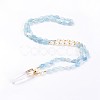 Natural Aquamarine and Natural Quartz Crystal Pendant Necklaces NJEW-I220-07-1