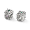 Brass Micro Pave Cubic Zirconia Beads KK-G523-12P-2