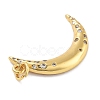 Moon Theme Rack Plating Brass Micro Pave Cubic Zirconia Pendants KK-Z071-52G-01-2