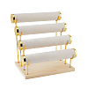 4-Tier Velvet T Bar Jewelry Bracelet Display Risers BDIS-WH0007-03G-8