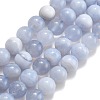 Natural Blue Lace Agate Beads Strands G-F222-30-8mm-02-2