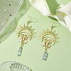 Natural Quartz Crystal & 201 Stainless Steel Dangle Earrings EJEW-TA00427-2