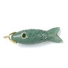 Natural Green Aventurine Carved Pendants X-G-P599-07G-06-1