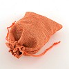 Polyester Imitation Burlap Packing Pouches Drawstring Bags ABAG-R004-14x10cm-02-2