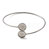 304 Stainless Steel Cuff Blank Bangle Bases with Round Tray STAS-Z088-03B-P-2