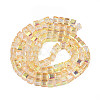 Electroplate Transparent Glass Beads Strands EGLA-N002-28-C07-3