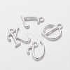 Silver Color Plated Alloy Letter Pendants PALLOY-J718-01S-2