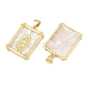 Brass Shell Pendants CU-CBA9482-05G-07-2