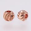 Brass Spacer Beads KK-G312-01RG-4mm-RG-2
